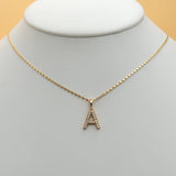 Necklace - 18K Gold Plated.  Initial A Letter Pendant - 18in Chain *Premium Q*