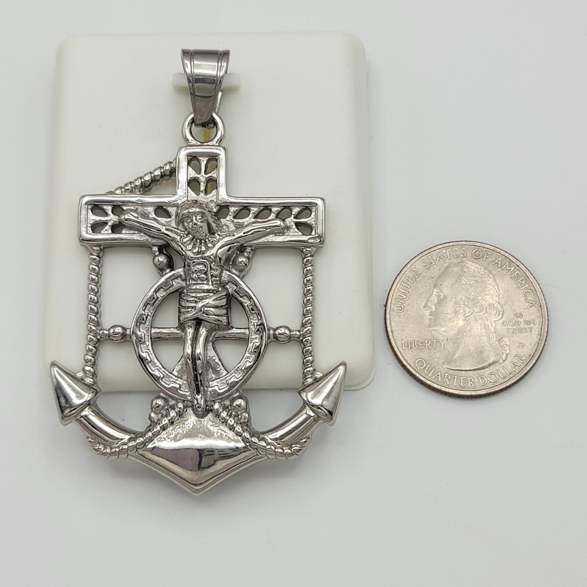 Sterling Jesus/anchor selling necklace