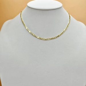 Chains - 14K Gold Plated. Flat Link - 3.75mm - 17.5 *Premium Q*