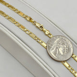 Chains - 14K Gold Plated. Flat Link - 3.75mm - 17.5 *Premium Q*