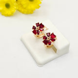 Earrings - 18K Gold Plated. Small Flower Crystals. (Pack of 6)