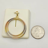 CLOSEOUT* Pendants - Tri Color Gold Plated. Multi Circle. *Premium Q*