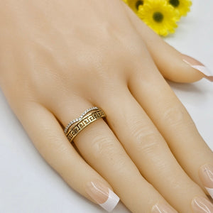 Rings - 14K Gold Plated. Greek Key Design. *Premium Q*