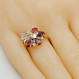 Rings - 18K Gold Plated. Butterfly - Garnet Color Crystals. *Premium Q*