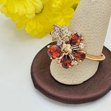 Rings - 18K Gold Plated. Butterfly - Garnet Color Crystals. *Premium Q*