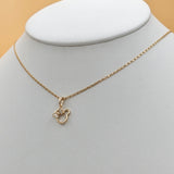 Necklace - 18K Color Gold Plated. Mouse - Butterfly Bow - with crystals. *Premium Q*