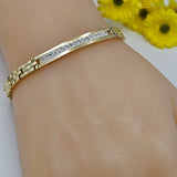 Bracelets - 14K Gold Plated. Crystals ID Bracelet. *PremiumQ*