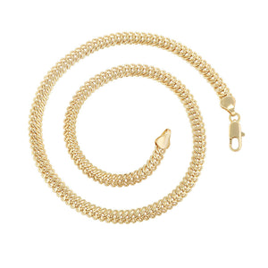 Chains - 14K Gold Plated. Fancy Style - 6mm W - 16.5in L *Premium Q*