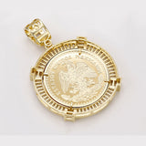 Pendants - 14K Gold Plated. Mexican Centenario CZ. *Premium Q*