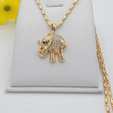 Necklace - 18K Gold Plated. Elephant. *Premium Q*